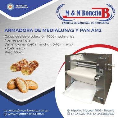 Armadora de Medialunas y Pan AM2 - Máquinas para Panadería, Maquinarías para Panadería, Fábrica de Maquinarías para Panadería