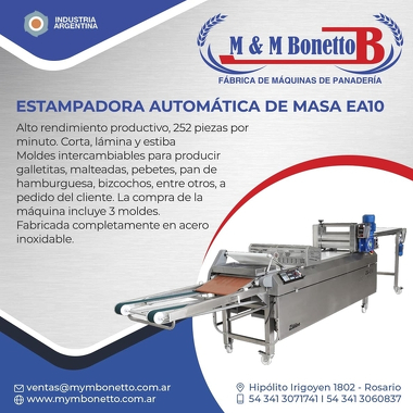 Estampadora Automatica de Masa - Máquinas para Panadería, Maquinarías para Panadería, Fábrica de Maquinarías para Panadería