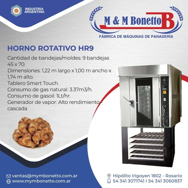 Horno Rotativo HR9 - Máquinas para Panadería, Maquinarías para Panadería, Fábrica de Maquinarías para Panadería