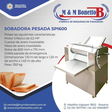 Sobadora pesada SPI600 - Máquinas para Panadería, Maquinarías para Panadería, Fábrica de Maquinarías para Panadería